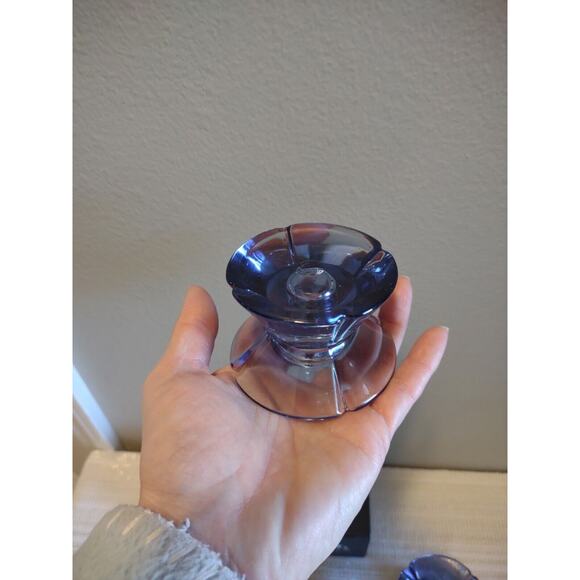 Rosendahl Grand Cru Glass Candle Stick Holders Purple GUC with original box - Picture 7 of 13